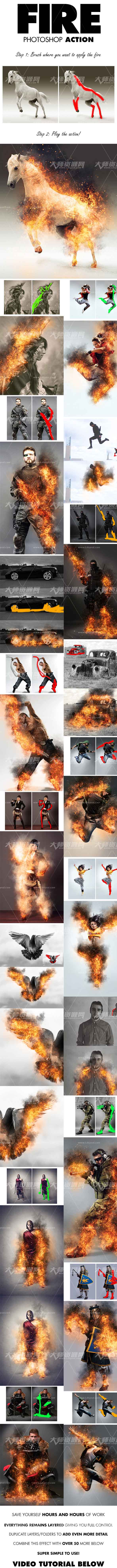 Fire Photoshop Action,极品PS动作－烟火特效(第三版)